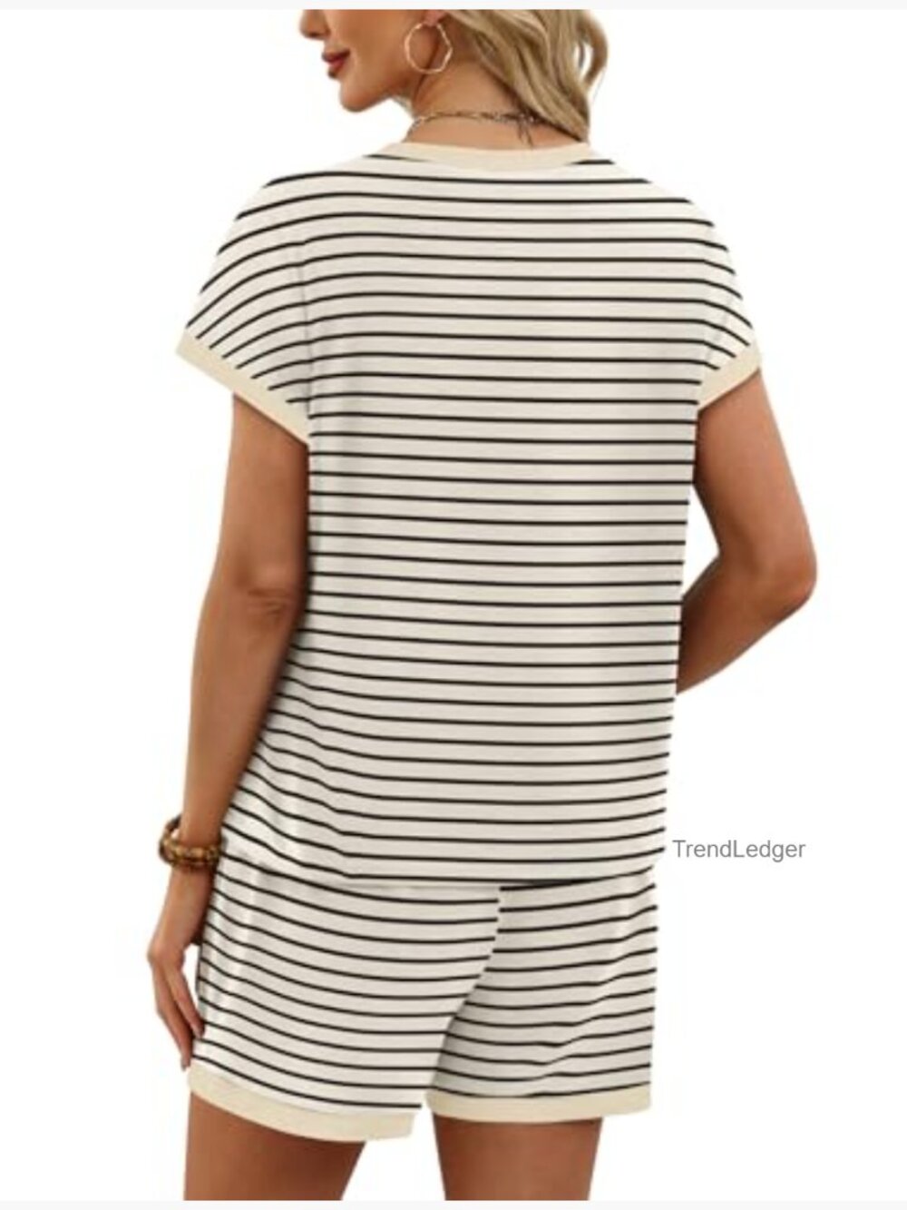 Women's Summer Lounge Short Set with Pocket, Polyester Blend, XS-2XL - Picture 5 of 5